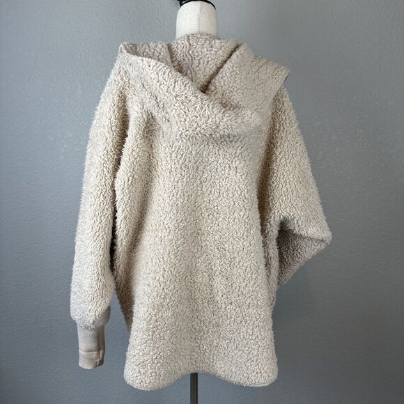 Nordic Beach Soft Body Wrap Cardigan Sweater Coat Hooded Sherpa OS Fluffy Frappe - Picture 6 of 8